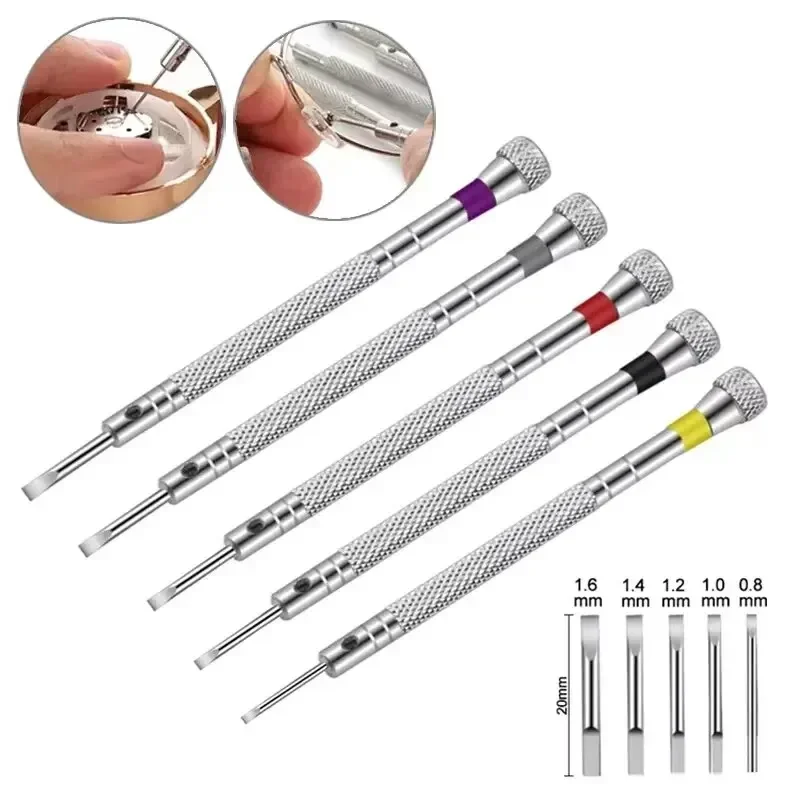 Watchmaker Screwdriver - 5pcs/set 0.8-1.6mm Steel Screwdriver for Watch