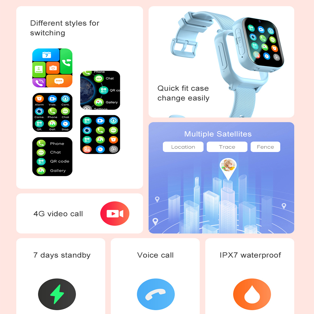 Smart Watch Kids 4G GPS WIFI V - огляд і ціна Smartwatch Watches For Girls Kids