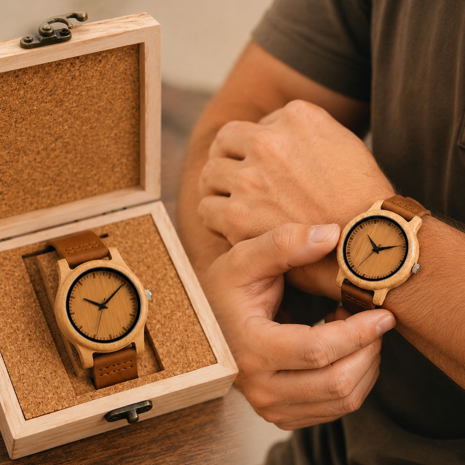 High Quality Watch Bamboo Case - огляд і ціна Couple Watches Smartwatch