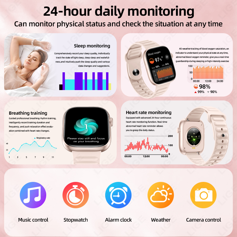 LIGE 2026 NEW Smart Watch Hear - огляд і ціна Couple Watches Smartwatch