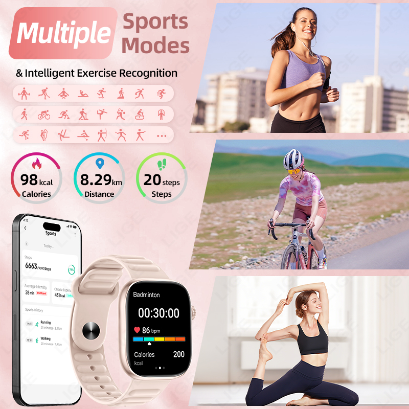 LIGE 2026 NEW Smart Watch Hear - огляд і ціна Couple Watches Smartwatch