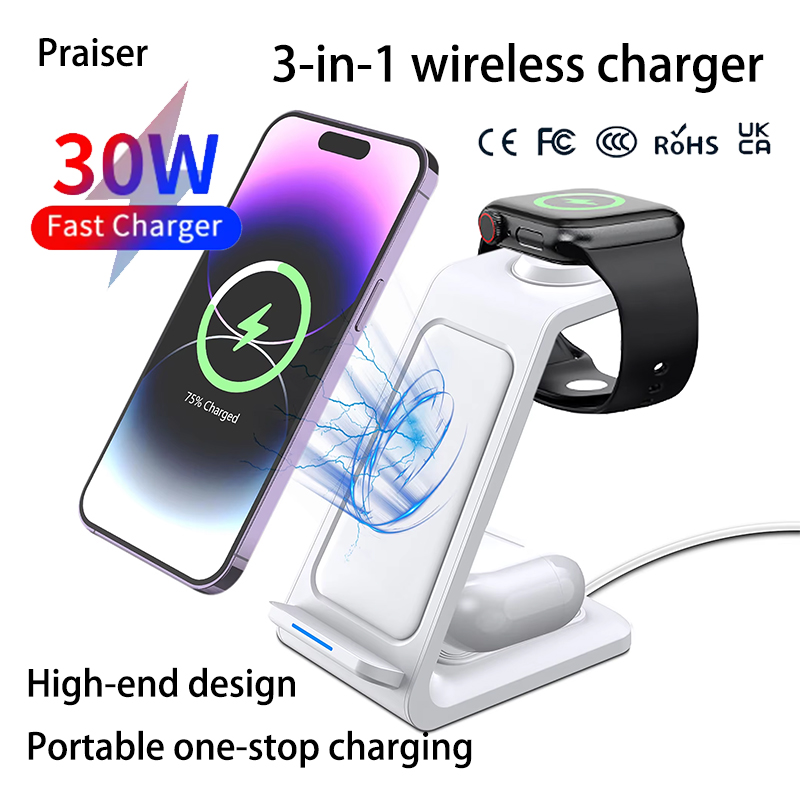15W 3 in 1 Wireless Charger St - огляд і ціна Smartwatch Apple Watch